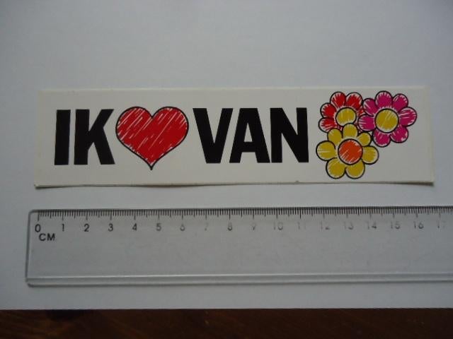 sticker oud Bloemen Love houden van flowerpower retro, Verzenden, Zo goed als nieuw, Bedrijf of Vereniging