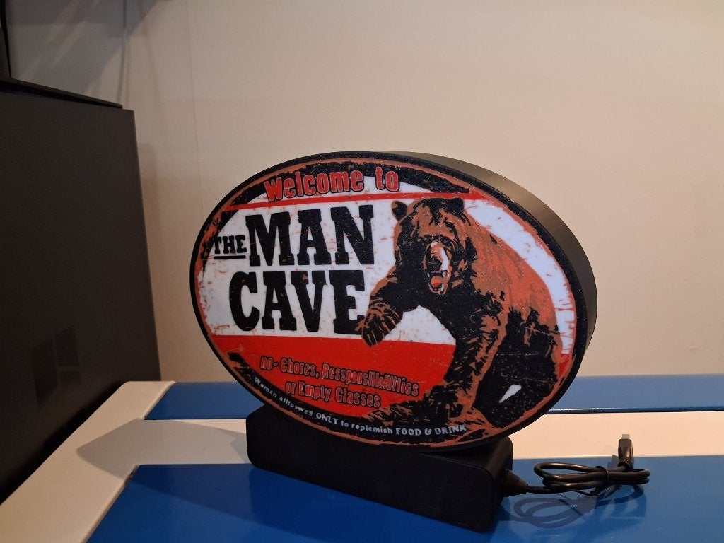 Lichtbak Mancave, Verzamelen, Merken en Reclamevoorwerpen, Nieuw, Lichtbak of (neon) lamp, Ophalen of Verzenden