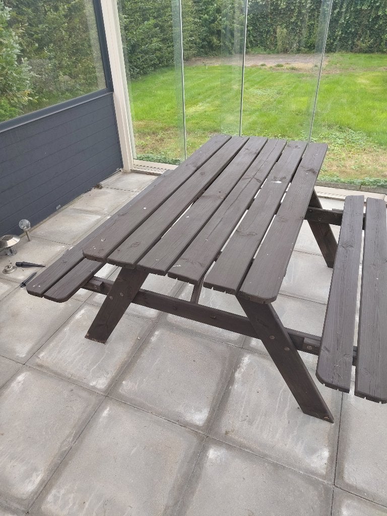 picknicktafel lengte 150cm, Tuin en Terras, Ophalen, Gebruikt, Rechthoekig, Hout