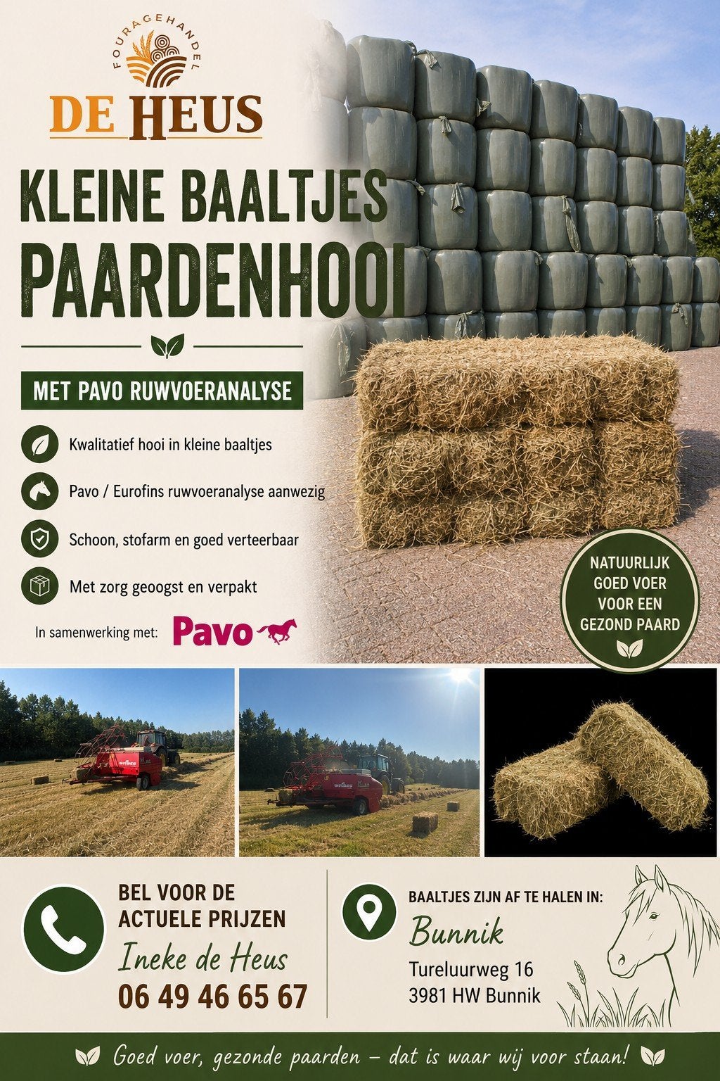 Kleine baaltjes hooi te koop, Dieren en Toebehoren, Ophalen of Verzenden, Vee