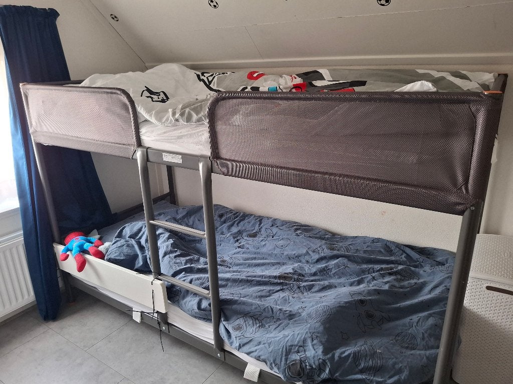 Grijs stapelbed, Ophalen, 90 cm, Tweepersoons, Minder dan 160 cm