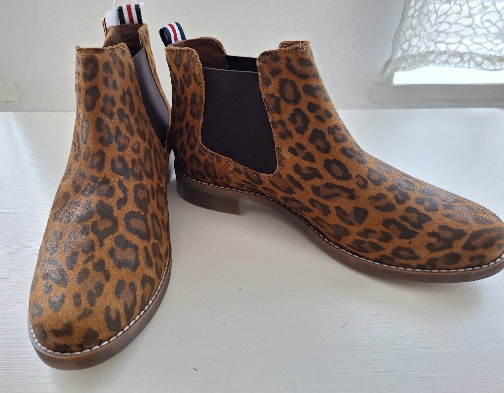 s.Oliver nieuwe leren panter enkellaarsjes laarsjes, maat 41, Bruin, Lage of Enkellaarzen, Nieuw, Ophalen of Verzenden