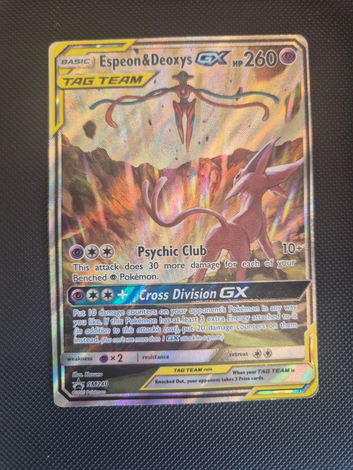 Espeon & Deoxys GX, Ophalen of Verzenden, Gebruikt, Losse kaart, Foil