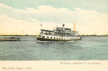 Zaandam: Salonboot Zaandam I op de Zaan., Ophalen of Verzenden, Voor 1920, Ongelopen, Noord-Holland