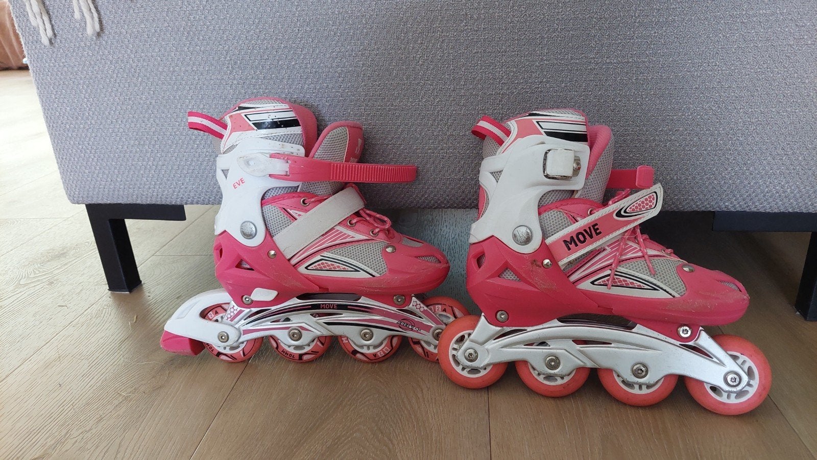 Roze verstelbare inline skates / skeelers (maat 34-37), Kinderen en Baby's, Speelgoed | Buiten | Rolschaatsen, Ophalen, Verstelbaar