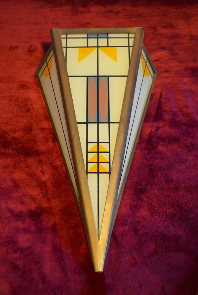 Amsterdamse school / Art-Deco / Tuschinski lamp - Rietveld, Huis en Inrichting, Lampen | Wandlampen, Ophalen of Verzenden, Gebruikt