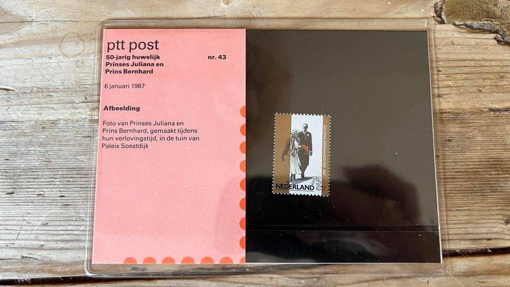 Postzegel 50-jarig huwelijk Juliana & Bernhard 1987, Postzegels en Munten, Postzegels | Nederland, Ophalen of Verzenden, Na 1940