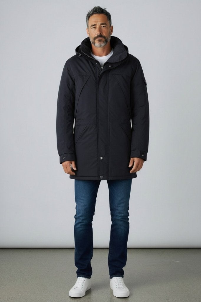 Wellensteyn Brandungsparka zwart heren winter jas Maat XL 54, Kleding | Heren, Jassen | Winter, Zo goed als nieuw, Maat 52/54 (L)