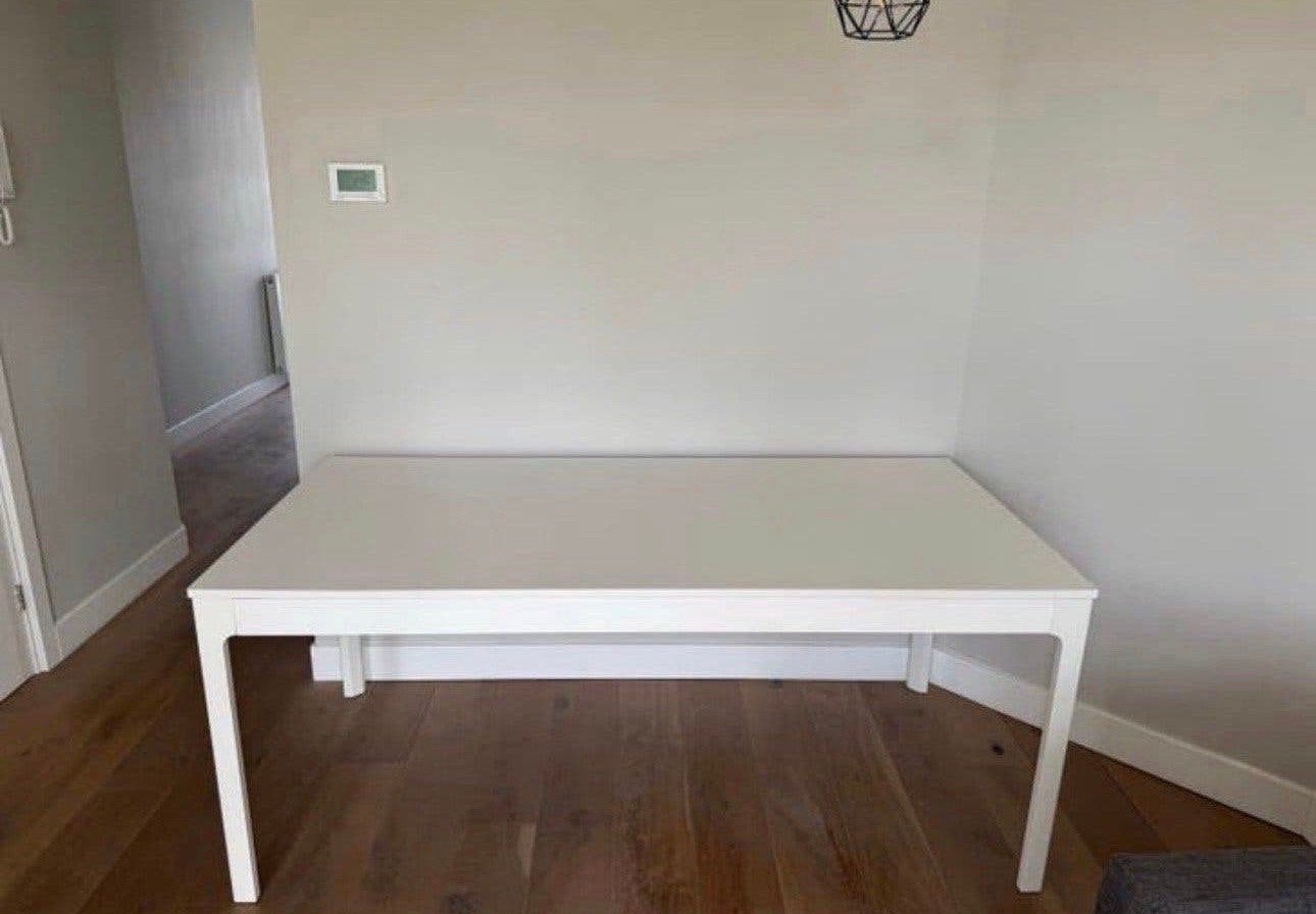 Witte uitschuifbare eettafel 180-240cm x 90cm, Huis en Inrichting, Tafels | Eettafels, Ophalen, Gebruikt, 50 tot 100 cm, 200 cm of meer