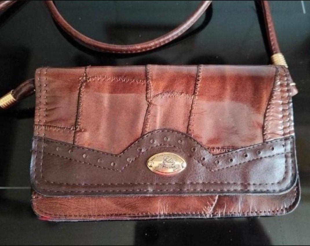 Elite Newbag compact bruin leren schoudertasje, 11x17 cm, Ophalen of Verzenden, Zo goed als nieuw, Bruin, Schoudertasje