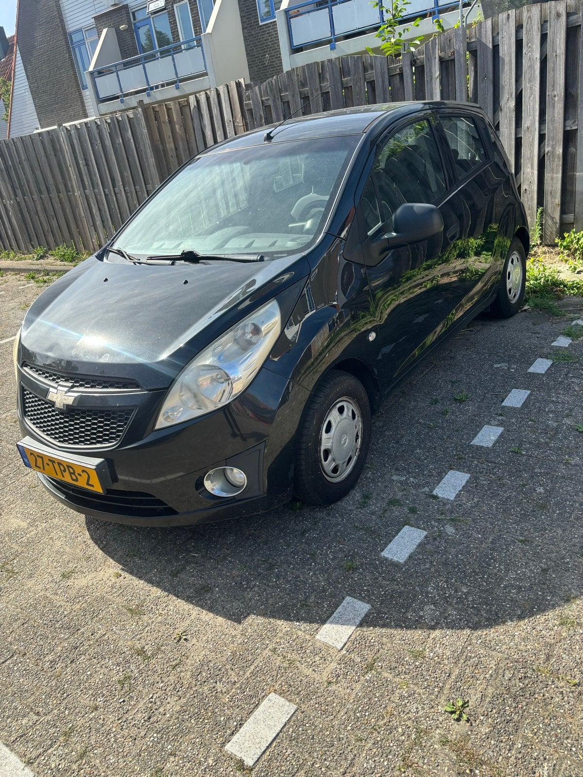 Chevrolet Spark 1.0 Bifuel 2012 Zwart, Auto's, 15 km/l, 37 €/maand, 4 cilinders, Zwart