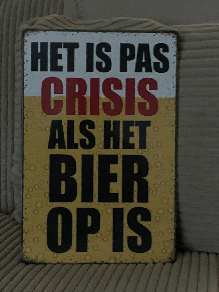 Bier metalen tekstbord/reclamebord (Old Look), Verzamelen, Biermerken, Ophalen of Verzenden, Nieuw, Reclamebord, Plaat of Schild