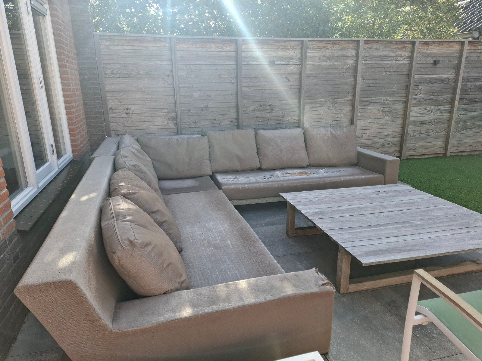super comfortabele hoekband, Tuin en Terras, Tuinsets en Loungesets, Ophalen, Gebruikt, Bank, Loungeset