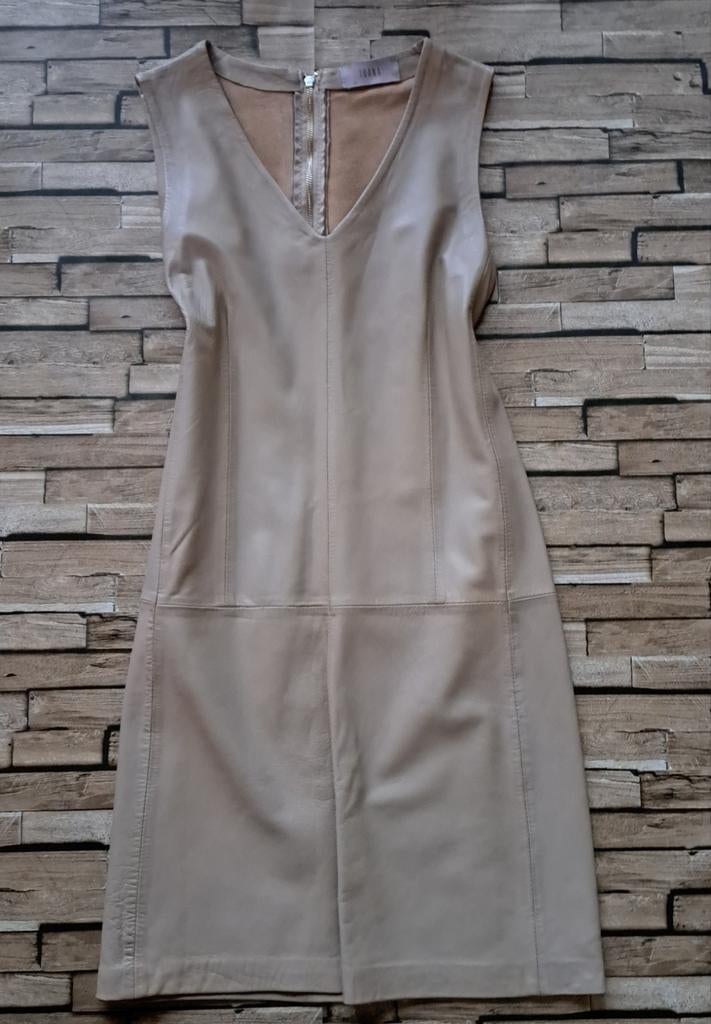 IBANA - prachtig leren jurkje, maat 34/36, Verzenden, Beige, Zo goed als nieuw, X