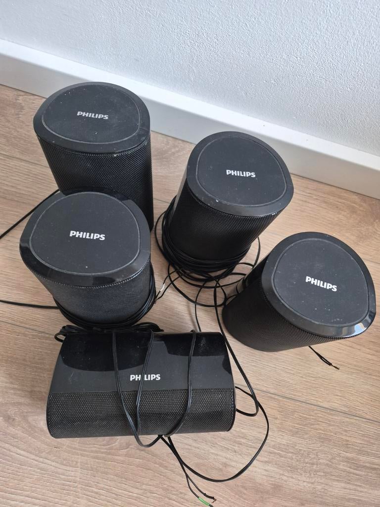 Philips 5.0 Surround Sound Speakerset, Audio, Tv en Foto, Luidsprekers, Ophalen, Gebruikt, Surroundset zonder subwoofer, Philips