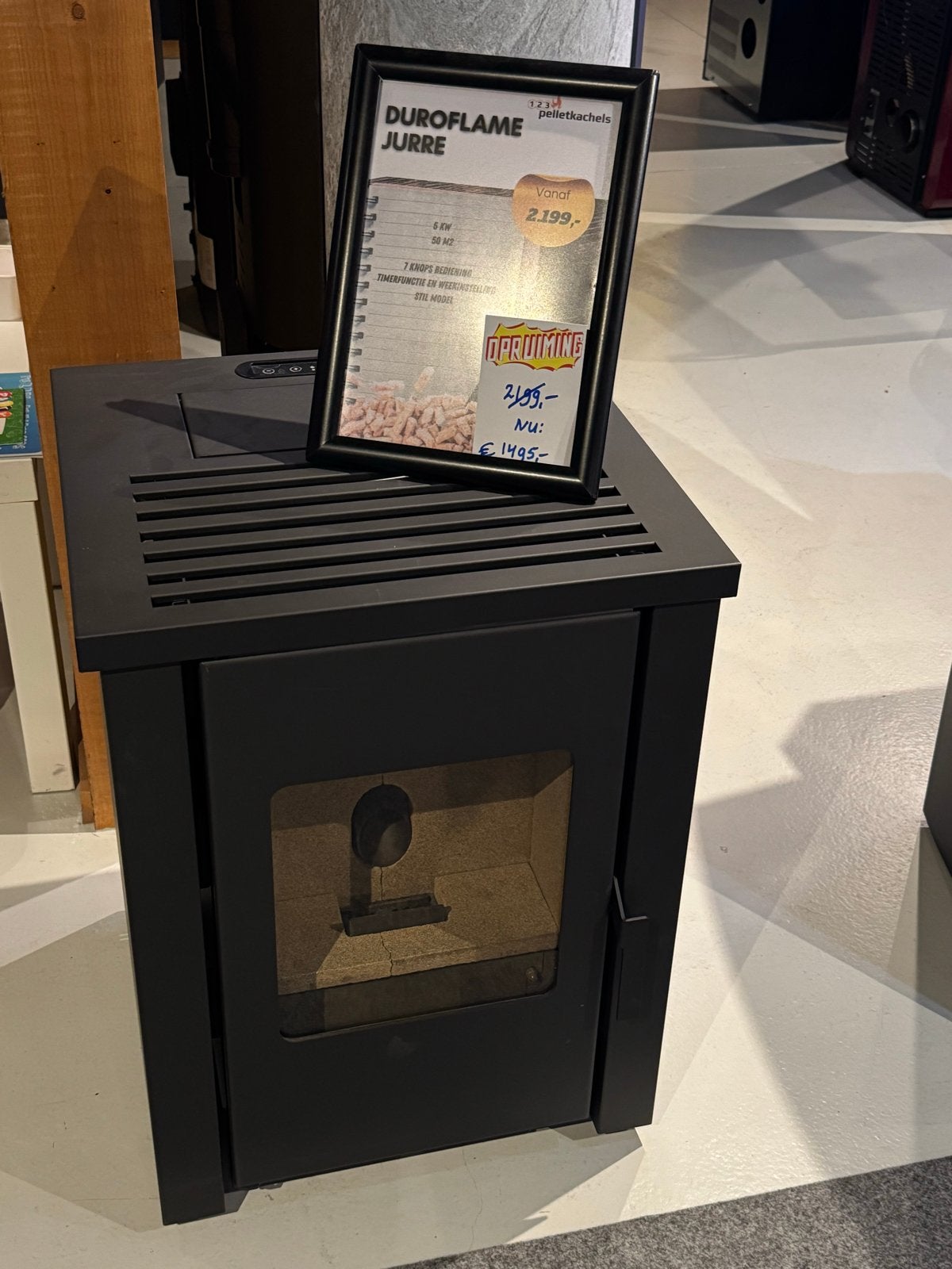 Duroflame Jurre Pelletkachel-nieuw, Huis en Inrichting, Gebruikt, Overige brandstoffen, Ophalen of Verzenden, Pelletkachel
