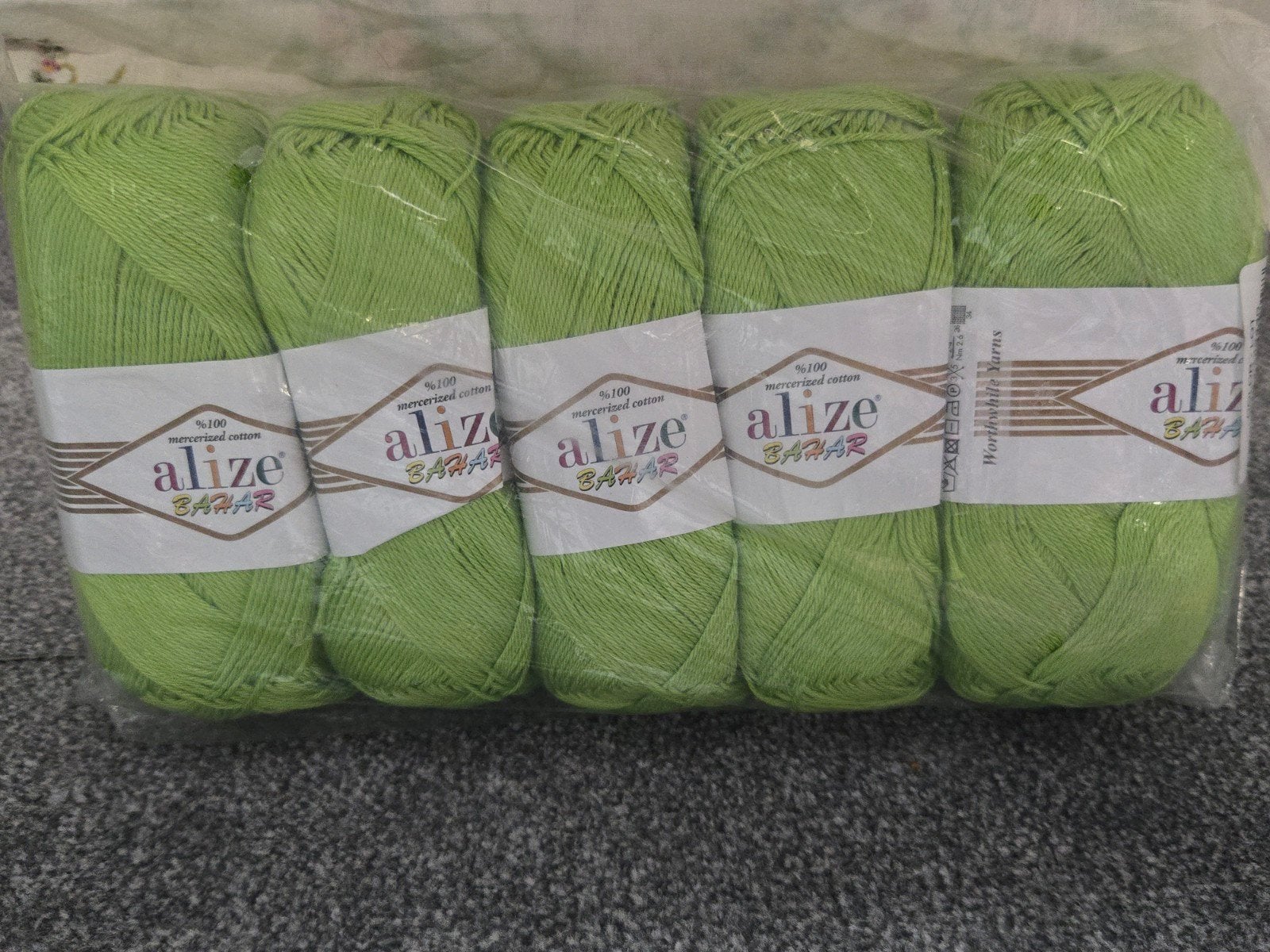 5 bollen Alize Bahar 100% gemerceriseerd katoen, Ophalen of Verzenden, Nieuw, Breien of Haken, Wol of Garen