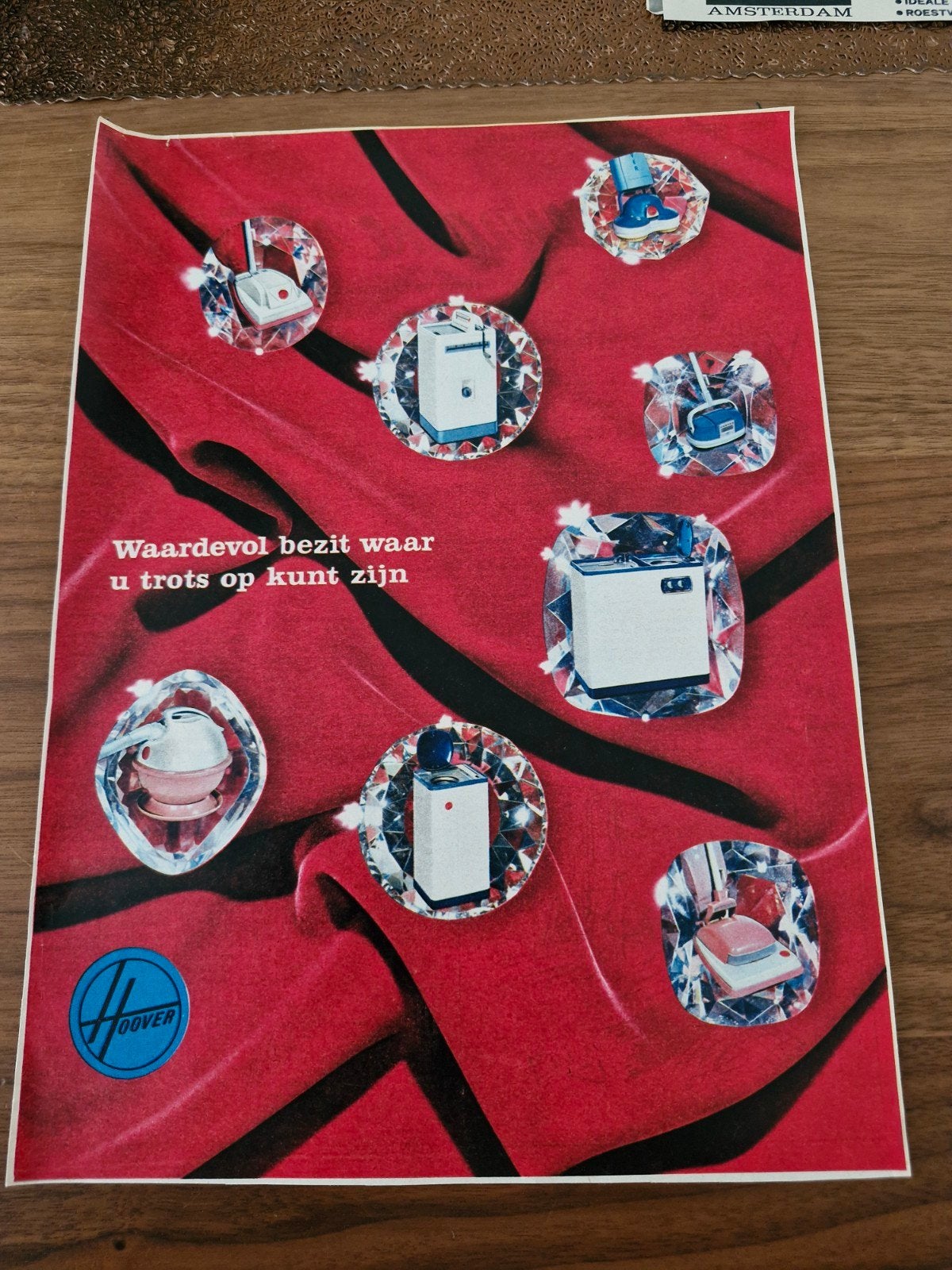 Vintage Hoover advertentie - Waardevol bezit, Ophalen of Verzenden