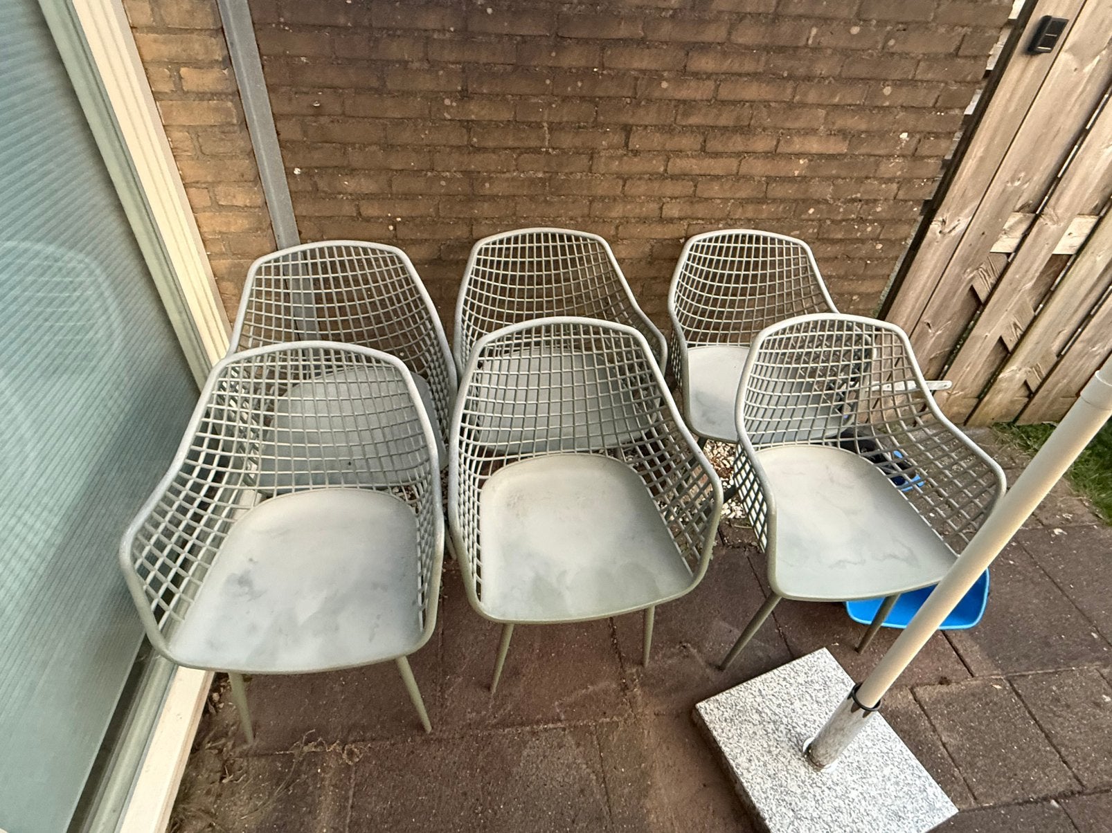 Kuipstoel Webbing Groen (6 stuks), Ophalen, Gebruikt, Kunststof