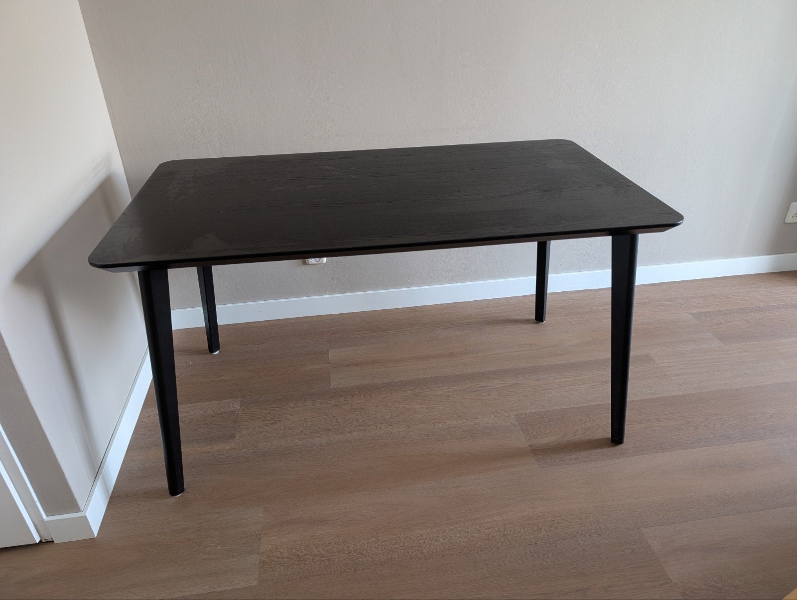 IKEA LISABO eettafel zwart 140x80cm - 6 personen, Huis en Inrichting, Tafels | Eettafels, Gebruikt, 100 tot 150 cm, Vijf personen of meer