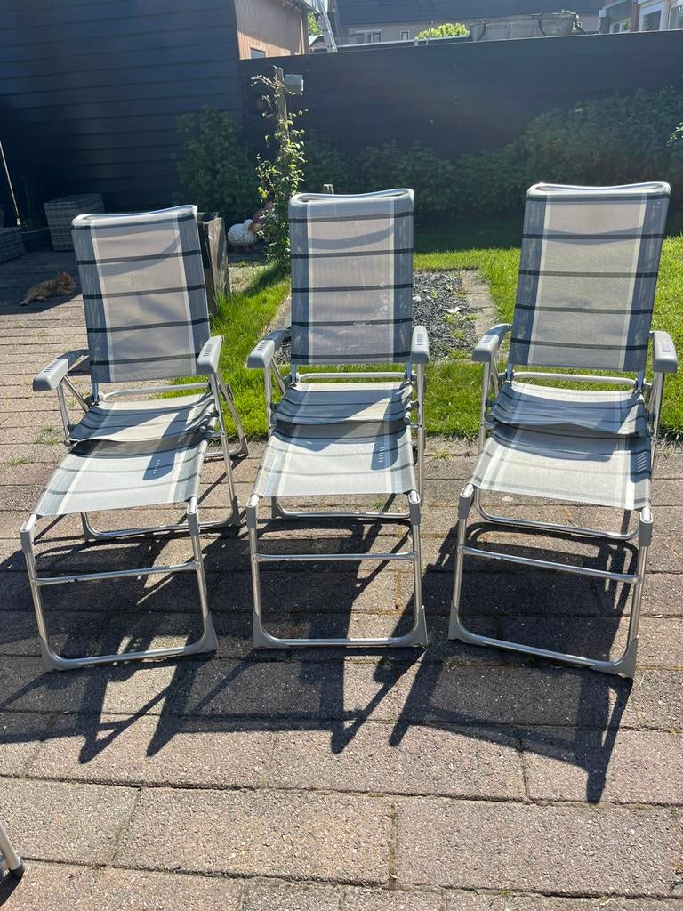 Dukdalf campingstoelen met voetensteun, Caravans en Kamperen, Ophalen, Gebruikt, Campingstoel