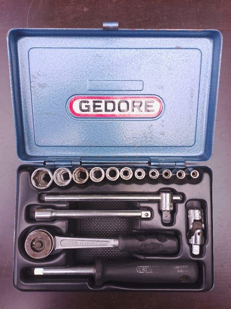 Gedore kleine doppenset   Dopsleutelset 1/4"  4-13  16-delig, Ophalen of Verzenden, Gebruikt