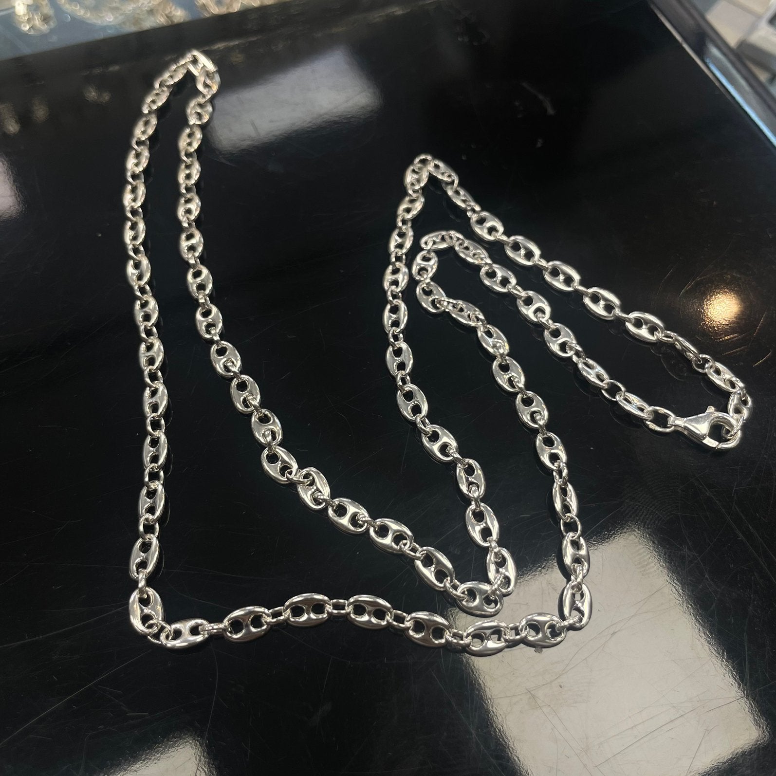 Zilveren koffiebonen ketting, Ophalen of Verzenden, Nieuw, Zilver, Zilver