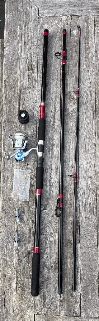 Complete strandvisset SPRO Ruby Surf 3,90 m + Mitchell molen, Ophalen of Verzenden, Gebruikt, Complete set