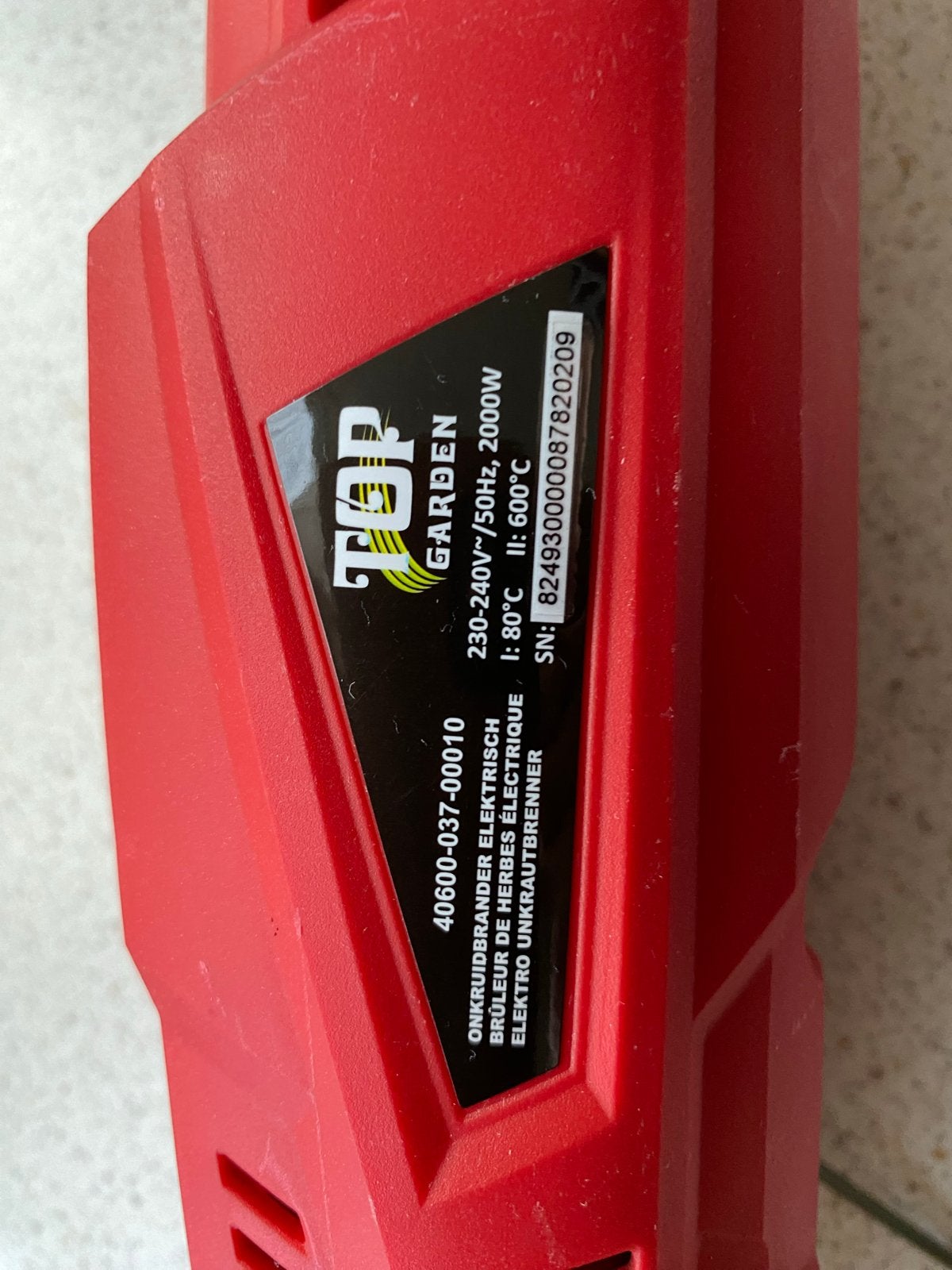 Elektrische Onkruidbrander - Top Garden 2000W, Ophalen, Gebruikt