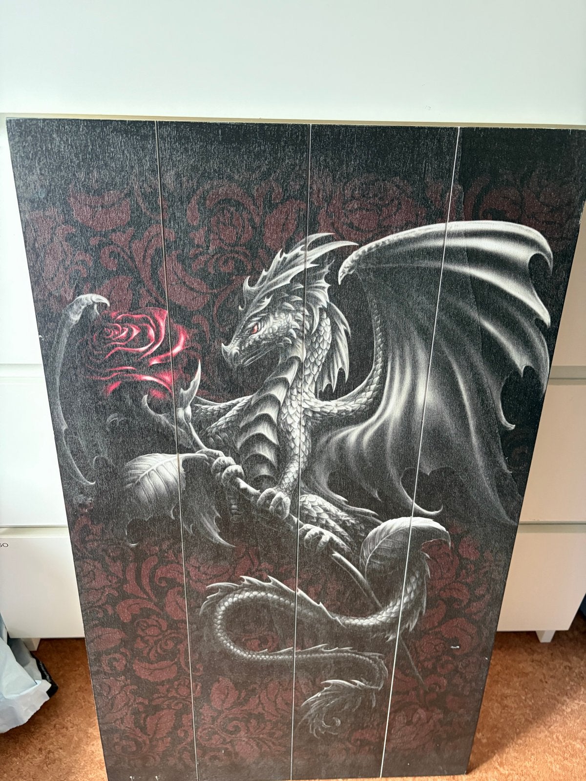 Draak met Roos Wanddecoratie - Spiral Direct, Ophalen, Oorspronkelijke maker, 75 – 100, 50 tot 75 cm