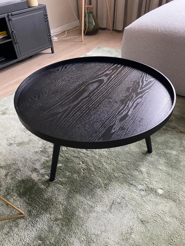 Zwarte ronde salontafel, Ophalen of Verzenden, Rond, 50 tot 100 cm, Minder dan 50 cm