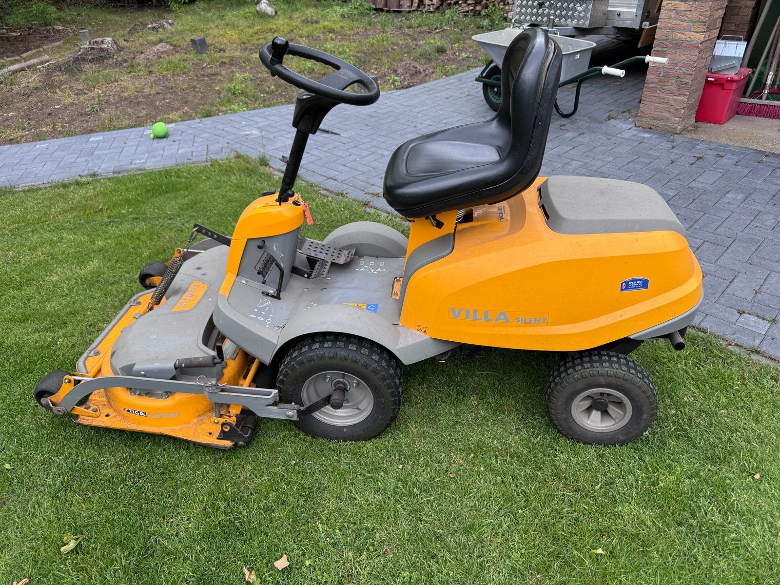 Stiga Villa Silent zitmaaier met Honda motor, Ophalen, Cirkelmaaier, Gebruikt, Mulchfunctie