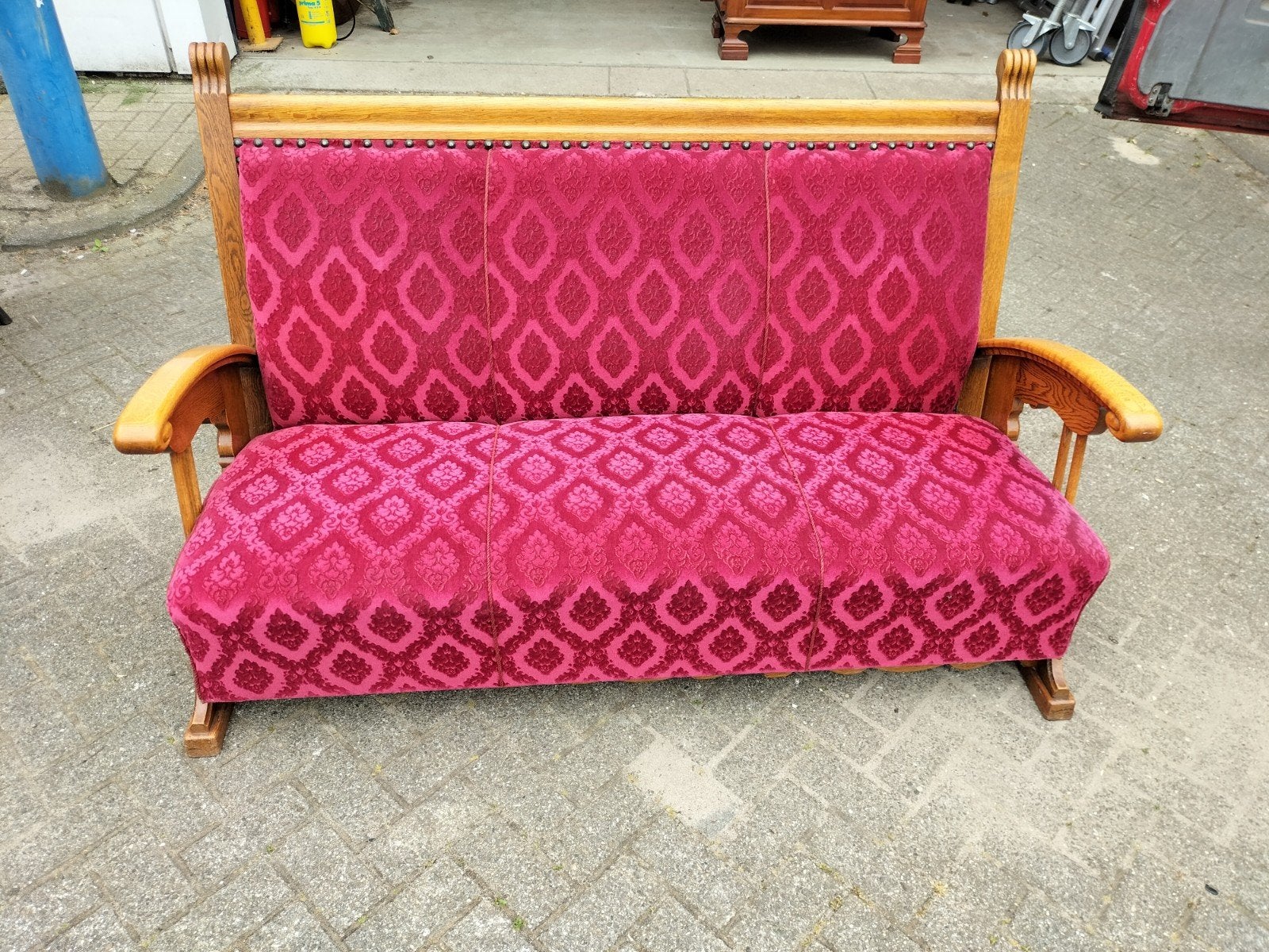 Antieke bank, Huis en Inrichting, Banken | Sofa's en Chaises Longues, Ophalen, Gebruikt, 75 tot 100 cm