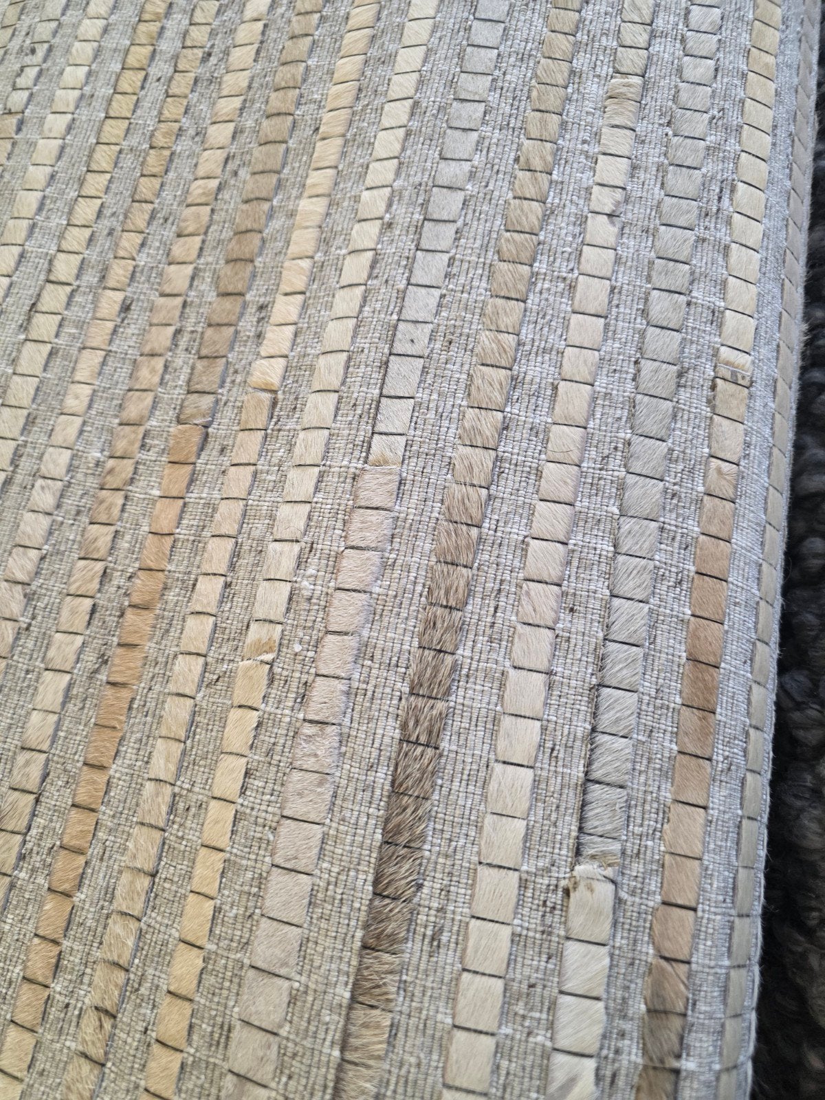 Vloerkleed 160x230 cm wol & Leer, 150 tot 200 cm, Ophalen of Verzenden, Modern, Natuurlijk, Scandinavisch, Beige