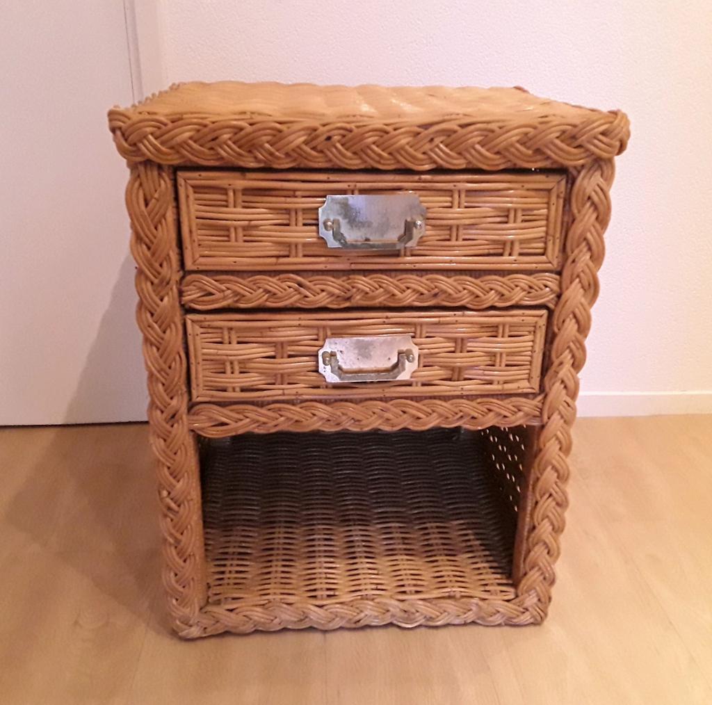 Vintage rotan ladekast, Huis en Inrichting, Kasten | Ladekasten, Ophalen, 50 tot 100 cm, Zo goed als nieuw, Minder dan 100 cm