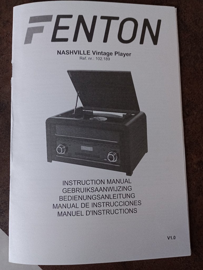 Fenton Nashville retro platenspeler, Ophalen, Gebruikt, Overige typen, Met cd-speler