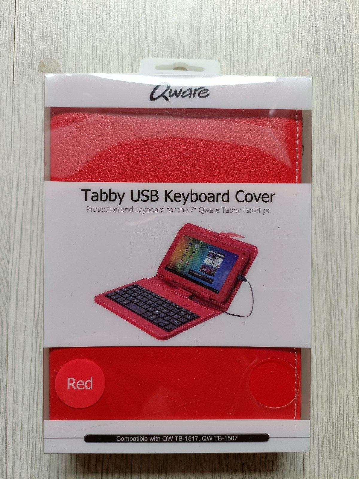 Qware Tabby USB Toetsenbord Cover Rood voor 7" Tablet, Computers en Software, Windows Tablets, Usb-aansluiting, Nieuw, Ophalen of Verzenden