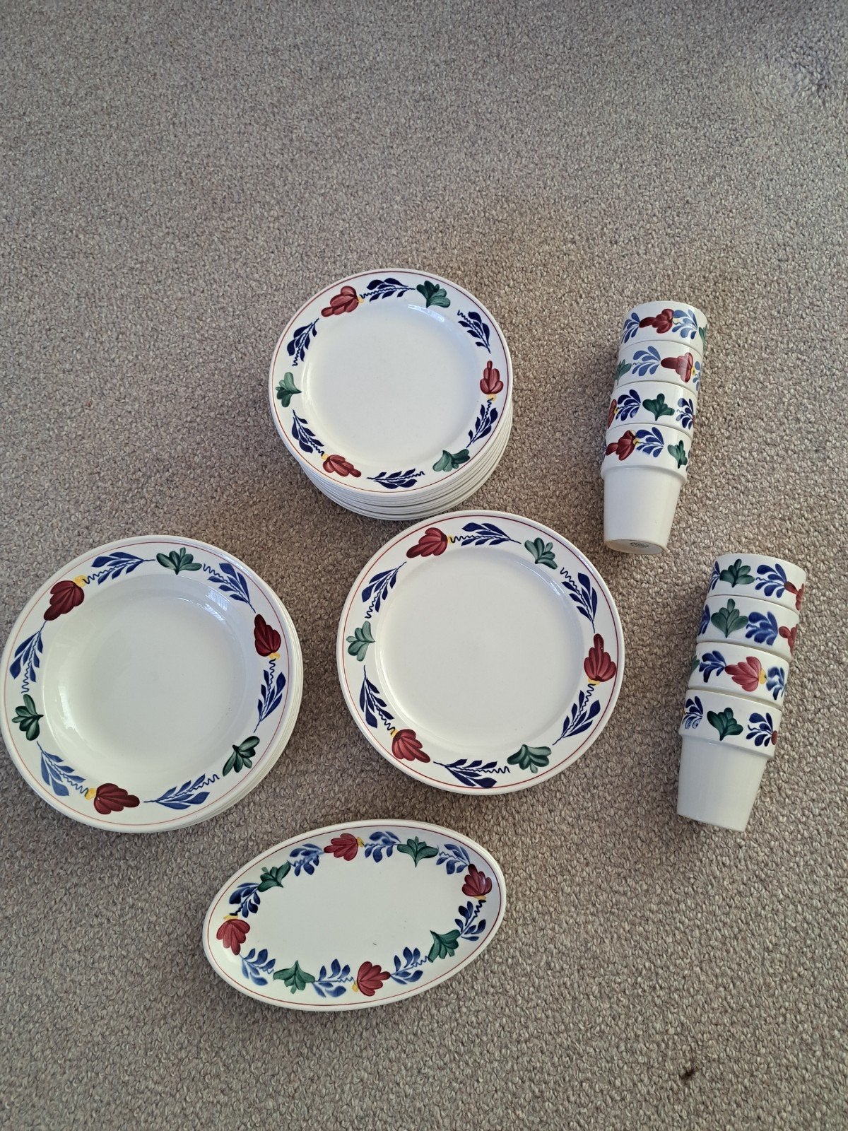 Vintage Boerenbont servies, Ophalen, Gebruikt, Keramiek, Landelijk/Boerenbont