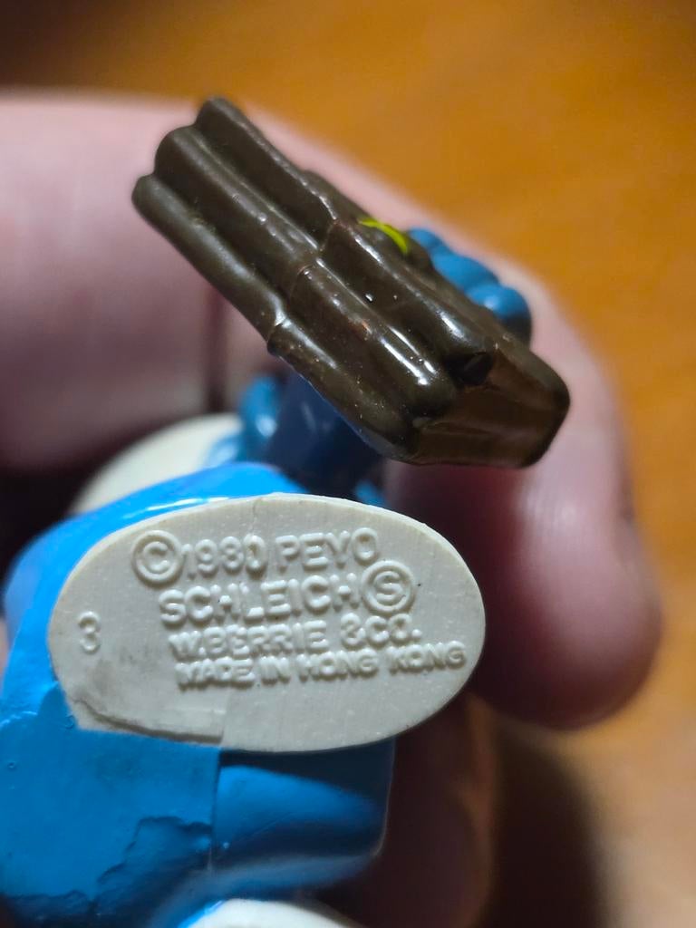 Vintage Smurf Afgestudeerde met Diploma - Schleich 1980, Ophalen of Verzenden