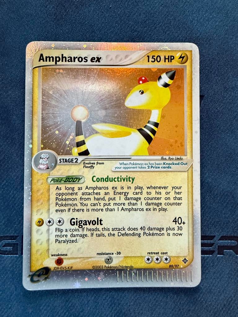 Ampharos ex - Holo Rare Pokémon Kaart (89/97), Ophalen of Verzenden, Zo goed als nieuw, Losse kaart, Foil