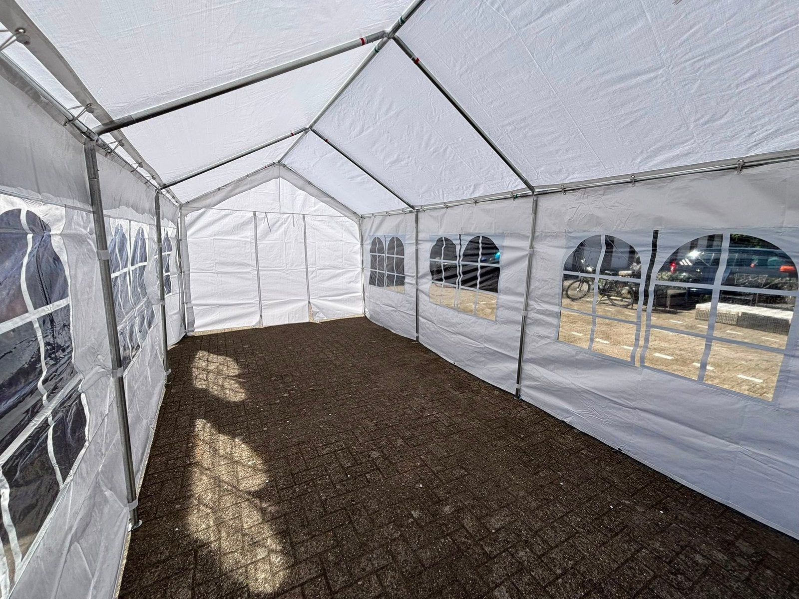 Partytent 4x8m (PE) - €340, Ophalen, Zo goed als nieuw
