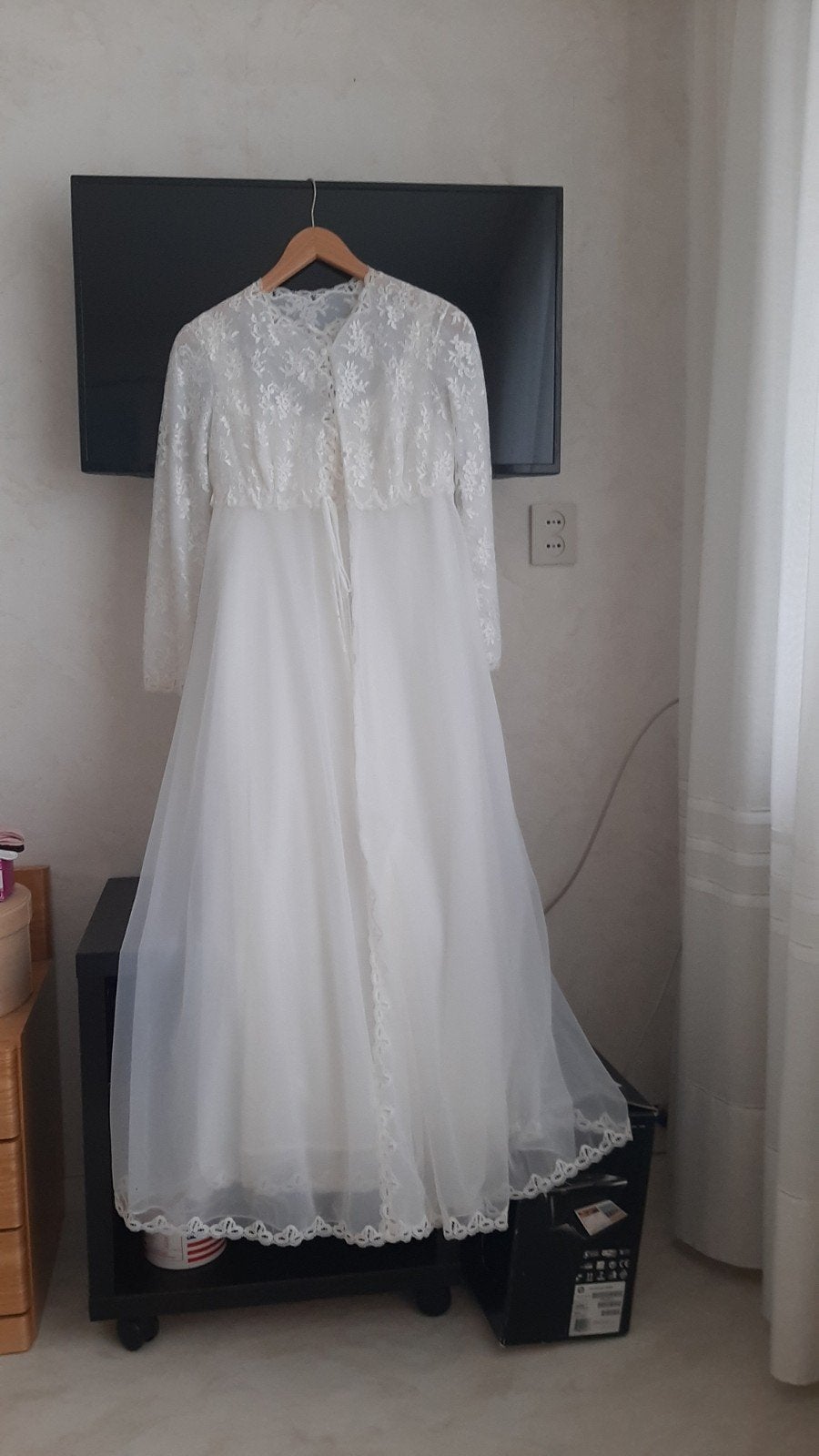 witte  elegante nachtjapon + ochtendjas, Ophalen of Verzenden, Nieuw, Wit, Bruidsmeisjeskleding