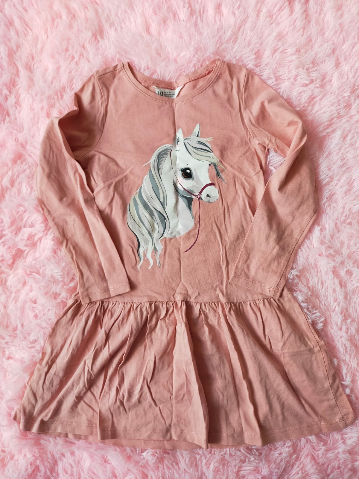 Zgan! Schattig roze paarden jurkje van H&M. Mt 116, Kinderen en Baby's, Meisje, H&M, Ophalen of Verzenden, Zo goed als nieuw