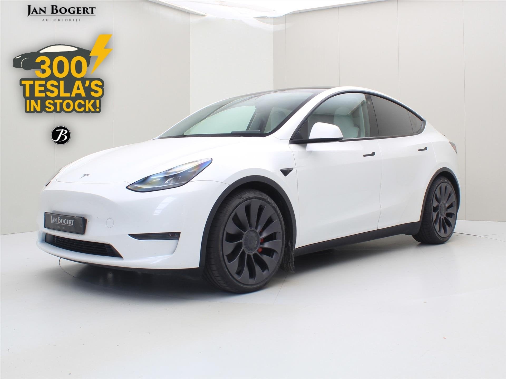 Tesla Model Y Performance 534pk AWD 91.4% SoH [ WIT LEDER+EN, Auto's, Automaat, Gebruikt, Wit, Vierwielaandrijving