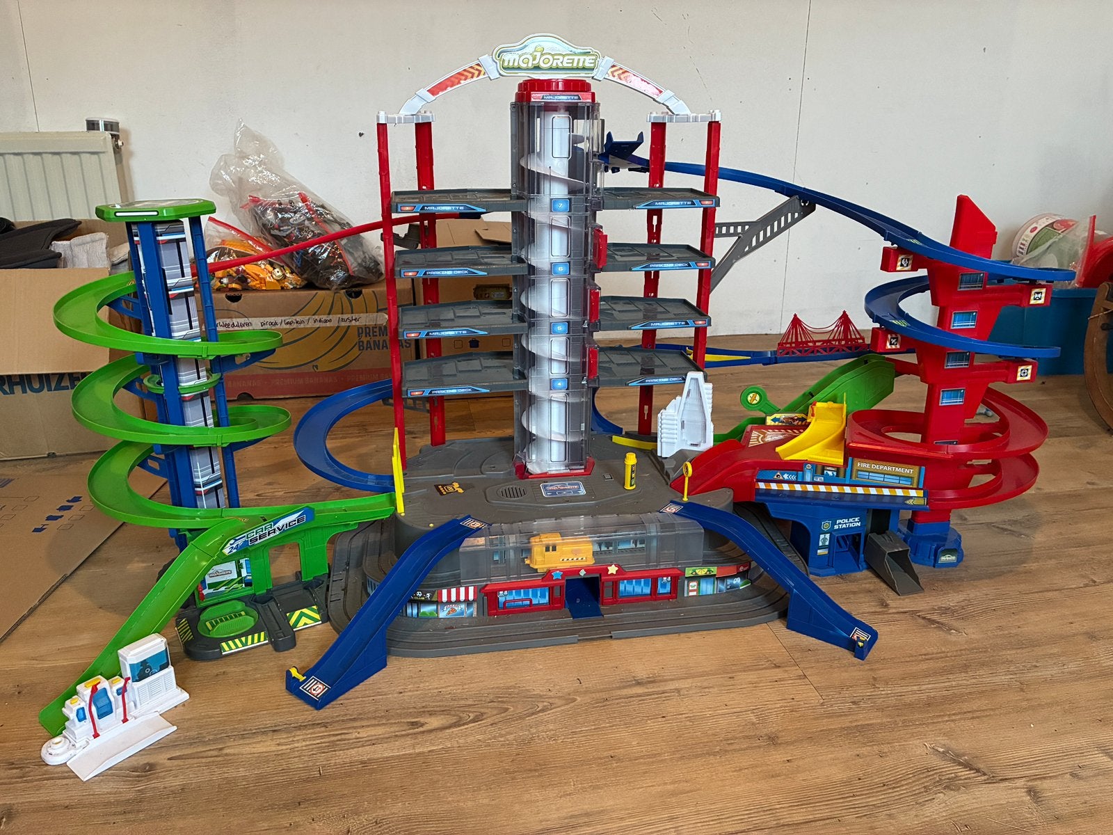 Majorette super city parkeergarage, Kinderen en Baby's, Speelgoed | Racebanen, Ophalen, Gebruikt, Elektrisch, Overige merken