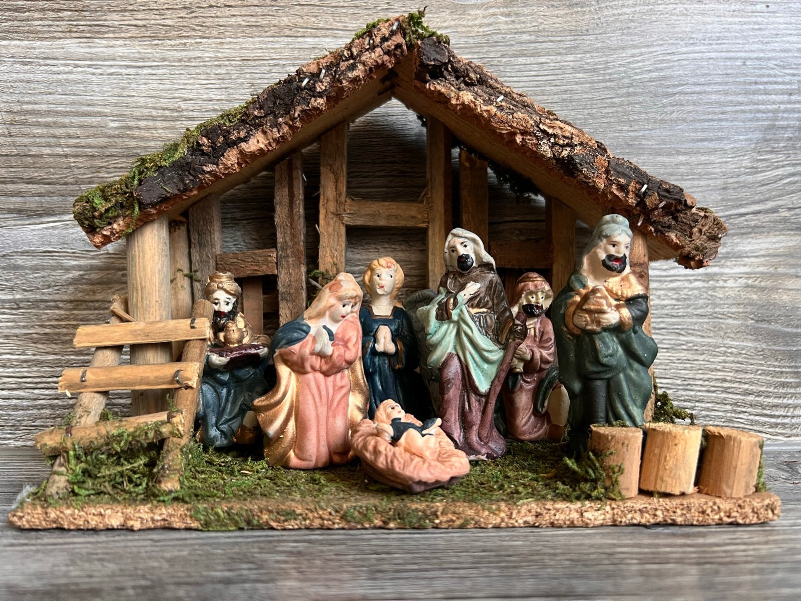 Complete Vintage kerststalletje, Ophalen of Verzenden