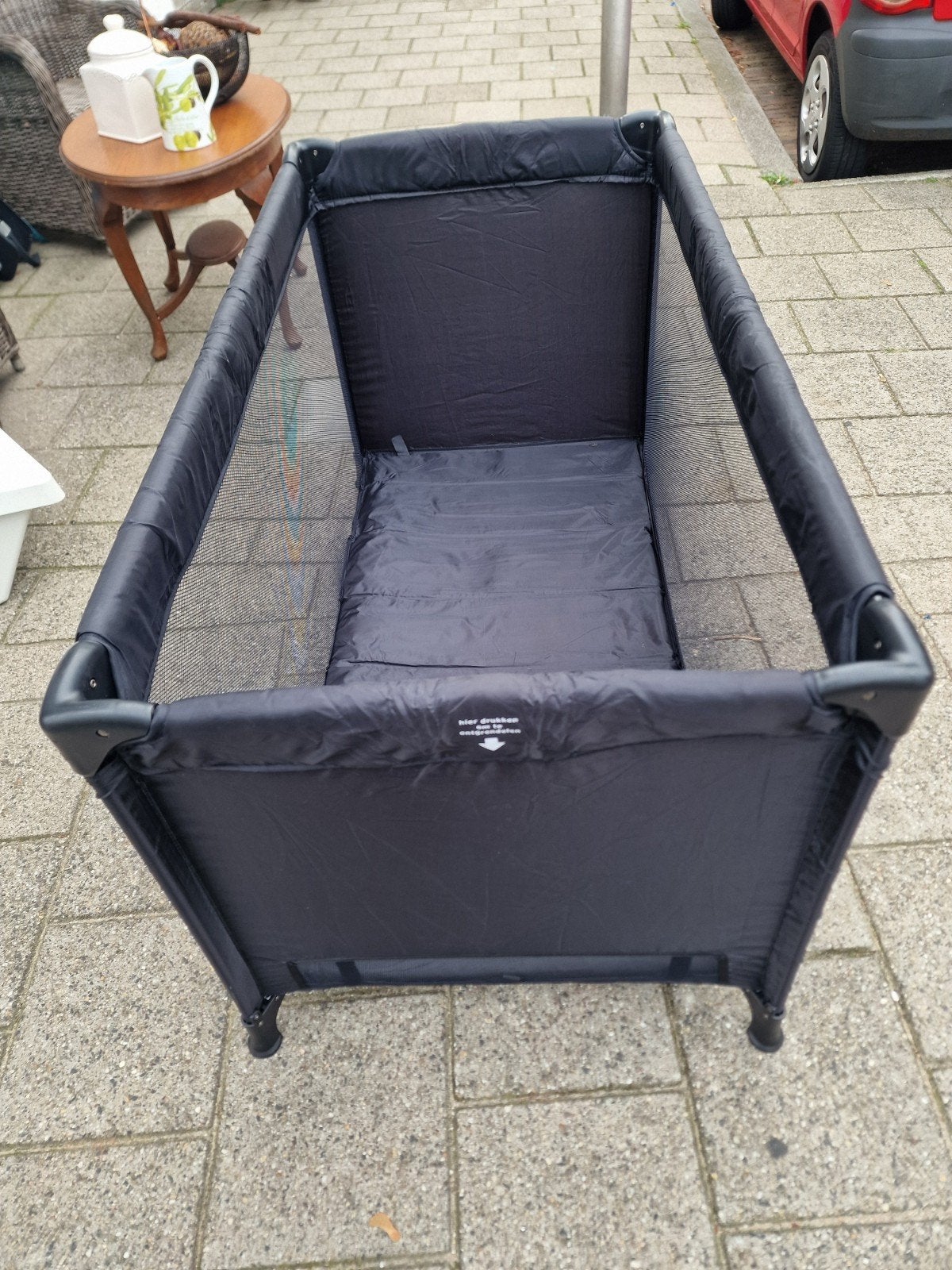 Prénatal campingbedje - Zwart, inclusief draagtas, Ophalen, Gebruikt, 70 tot 85 cm, 140 tot 160 cm