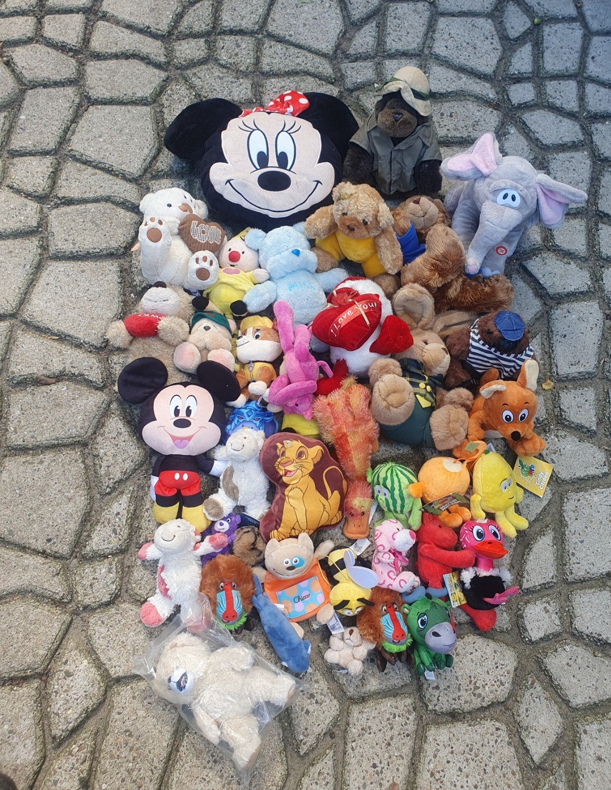 te koop knuffels pakket, Ophalen