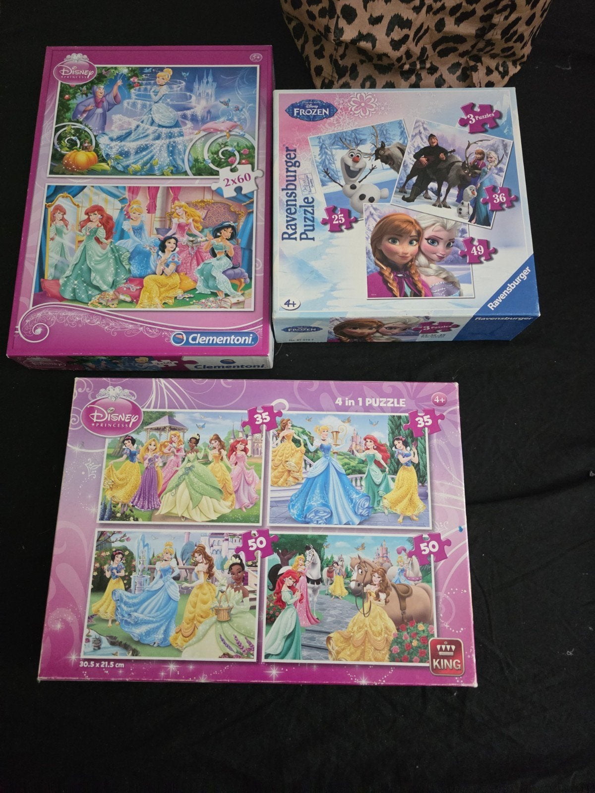 Disney & Frozen Puzzels - 3 stuks, Ophalen of Verzenden, Meer dan 50 stukjes, Gebruikt, 4 tot 6 jaar