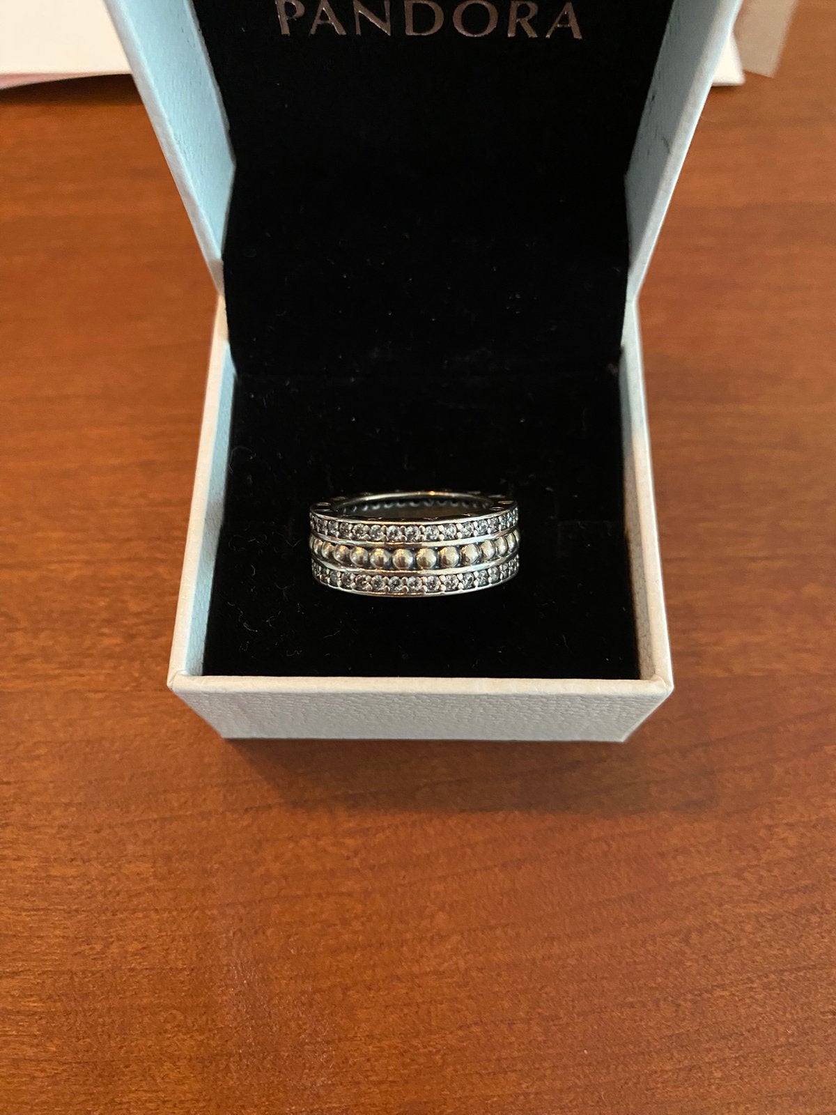 Pandora ring met zilver en steentjes maat 54 nieuw, Nieuw, Ophalen of Verzenden, 17 tot 18, Dame